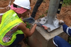 UNILAG STEM students , participating in street light  poles installation