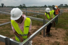 Awka Site - STEM students taking part in the installation of the mounting structures