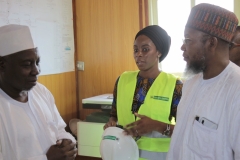 The Hon. Minister with the EEP Head  Component at the Project Site Office