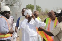 The Honourable Minister Wearing his Personal Protective Equipment before the Site Tour