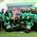 Damilola Ogunbiyi MD REA Center Right and Anita Otubu Center Left alongside graduating STEM internship students