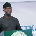Vice President Yemi Osinbajo, SAN, GCON delivering his speech during the EEP solar hybrid project commissioning at Bayero University, Kano State